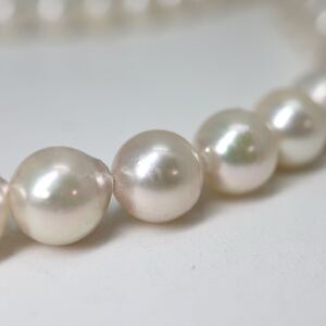 1円〜!!セット売り▲アコヤ本真珠ネックレス&イヤリング▲D 約49.7g 約42.0cm 約8.5-9.0mm珠 pearl necklace jewelry パール DE0/DE0 54