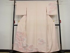 平和屋野田店■訪問着　刺繍　雲重ね冊子花文　暈し染め　着丈156cm　裄丈65cm　正絹　逸品　A-br4710