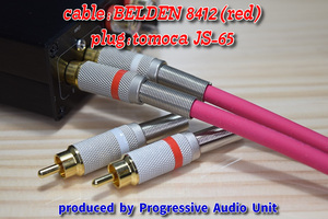 ■■ BELDEN 8412(RD)＋RCA Gp_plug（JS65）/0.70m×2本