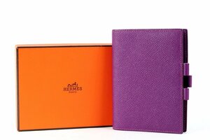 【超美品】HERMES エルメス アジェンダ 手帳カバー パープル系 ブランド小物 T刻【QG57】