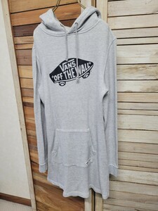 VANS バンズ スウェット フーディ パーカー ワンピース ビックロゴ レディース size M