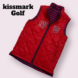 kissmark Golf　リバーシブル中わたベスト　ゴルフウェア　キスマークゴルフ