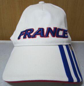 [キャップ f]　 アディダス　フランス代表 EURO2008　　 白　青赤　3本ライン　　　　adidas　FRANCE　UEFA EURO 2008　ホワイト　　pg1808