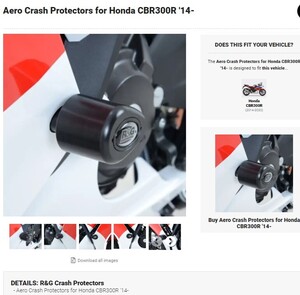 40%OFF★R&G Aero クラッシュプロテクター エンジンガード レーシングスライダー CBR250R CBR300R 2014 2020 HONDA ホンダ CP0374BL