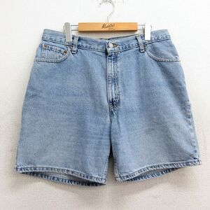 古着 リーバイス Levis 660 ショート パンツ ショーツ レディース 90s ヒゲ コットン 紺 ネイビー デニム 23jul06 中古 ボト