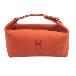 エルメス HERMES ブリッドアブラッグPM オレンジ トワル ハンドバッグ レディース 中古