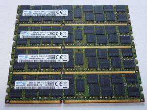 メモリ サーバーパソコン用 低電圧 1.35V Samsung PC3L-12800R(DDR3L-1600R) ECC Registered 16GBx4枚 合計64GB 起動確認済みです①