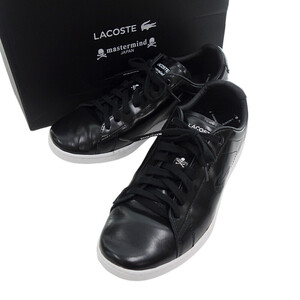 MASTERMIND JAPAN × LACOSTE ラコステ CARNABY レザー ローカット スニーカー ブラック サイズ メンズUS8.5 JPN26.5cm