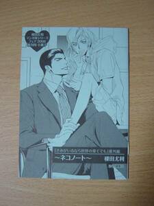 ｄ84　小冊子　きみがいるなら世界の果てでも 番外編 ネコノート 榎田尤利　8ｇⅠ
