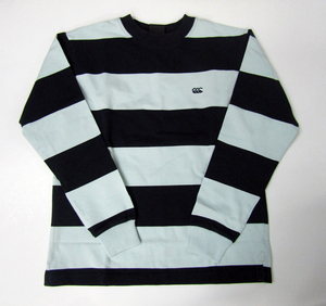 canterbury カンタベリー RA48562 ラグビー 4INCH STRIPE CREW NECK JERSEY ブルーグレー S