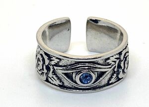【Premio Fortuna】ホルスの目(ウジャトの目)の指輪。サファイアの眼　「全てを見通す知恵」「癒し・修復・再生」の象徴 205213