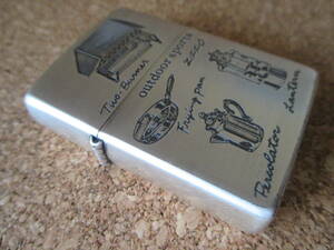 ZIPPO 『OUTDOOR LIFE アウトドア ライフ』1994年2月製造 ツーバーナー フライパン パーコレーター ランタン ライター ジッポ－ 廃版激レア