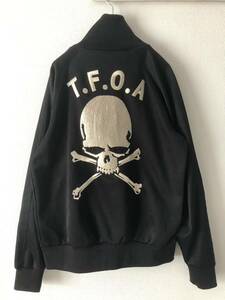 CROWS クローズ　T.F.O.A 武装戦線　トラックジャケット　ジャケット　ジップアップブルゾン　ジャージ　ブラック 刺繍 ドクロ スカル 骸骨