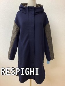 RESPIGHI レスピーギ 薄い中綿入りコート ネイビーと茶カーキコンビ サイズ40