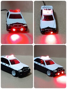 ダミースキャナー 大阪府警 パトカー LED 12V 4灯点滅 17系 クラウン 社外ホイール 防犯 盗難防止 トミカ ミニカー 関西 大阪 南署 TOYOTA