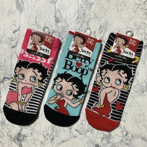 新品未使用 Betty Boop ベティブープ ベティちゃん ショート丈 ソックス3足セット　レディース　靴下