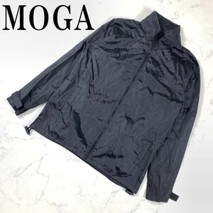 LA6751 MOGA モガ ナイロンブルゾンジャンパー 黒ブラック ポリエステル100％ 折りたたみ収納可能 フード収納可能 アウトドア 2