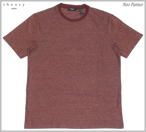 定価￥13,200 新品タグ付 Theory セオリー メンズ MILAN TEE マイクロボーダー ジャガード クルーネック 半袖Tシャツ カットソー S