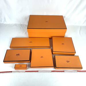 エルメス HERMES 空箱 7個 オレンジ BOX ボックス 空き箱 保存箱 小物 中型