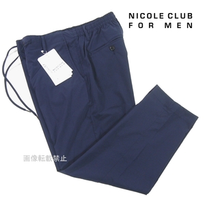 新品 ニコル　清涼感 イージーケア 薄手 タイプライター イージーパンツ　48/L　紺 ネイビー　吸水速乾 NICOLE CLUB FOR MEN