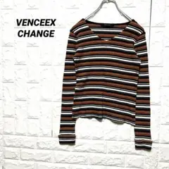 VENCEEXCHANGEヴァンスエクスチェンジ ボーダーカットソーサイズM