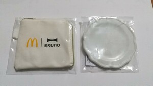 送料140円~ マクドナルド 福袋 BRUNO コインポーチ ミニプレート 2024 ブルーノ 非売品 未使用 ホワイト 白 皿 ポーチ