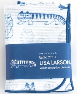 ■■スケッチ猫たち■■リサラーソン給水クロス水色マイキー猫ネコ30×45cmマイクロファイバー日本製スウェーデン北欧グッズ雑貨