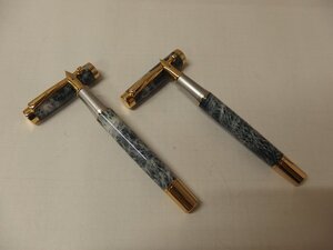 1040338a【メ便】JINHAO 1998 万年筆 2点/中古品/金豪 ジンハオ マーブル 現状インクなし/実用性未確認/全長14cm程度/1点フタに難アリ