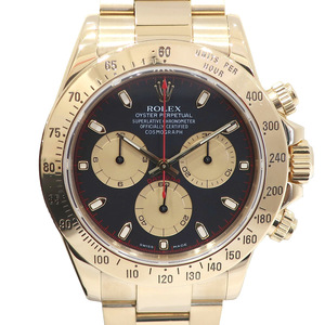 【栄】ロレックス コスモグラフデイトナ 116528 P番 ブラック シャンパン YG 750 自動巻き メンズ 腕時計