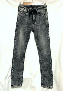 ★美品　DIESEL JOGG JEANS ディーゼル ジョグジーンズ　THOMMER-Y-NE ブリーチウォッシュ加工 ジョグスウェットデニム ブラック W28