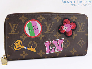 美品 ルイヴィトン モノグラム LV ストーリーズ パッチーズ コレクション ジッピーウォレット ラウンドファスナー長財布 M63392