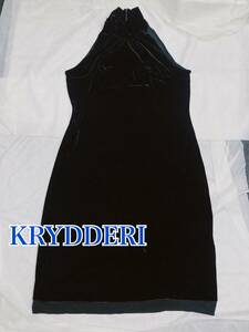 【06】KRYDDERI クリュドリィ 黒 ブラック ベロア ワンピース パーティー