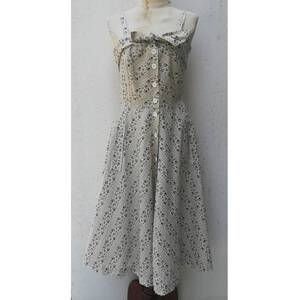 ヨーロッパ古着　1970s キャミソールワンピースコットン　ワンピース　フラーワープリント　ワンピ　flower printed 小花柄　dress LV235