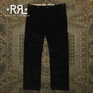 【傑作品】 RRL Buckle Back Corduroy Trouser 【31×30】 バックルバック コーデュロイ トラウザー 黒 黄金期 サスペンダー ストライプ