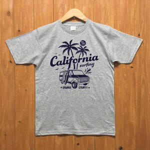 ■ CALIFORNIA Tシャツ■Mサイズ（グレーxネイビー）アメリカ　アメ車　シボレー　シェビーバン　フルサイズバン CHEVROLET CHEVY VAN