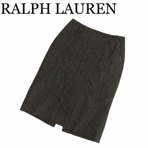 RALPH LAUREN ラルフローレン タイト スカート グレー ボトムス 膝丈 ウール 