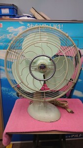 当時物 三菱 卓上扇風機 型番不明 コーション有 通電確認済 AC.ELECTRIC FAN Mitsubishi Electric mfg.Co.Japan 昭和 レトロ アンティーク