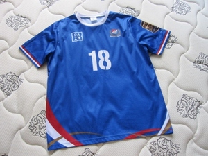 美品 Yokohama F・marinos 背番号1８ 綺麗め サッカーユニフォーム 半袖シャツ Sports T-shirt ブルー ブランドロゴ Tシャツ メンズ 得 特