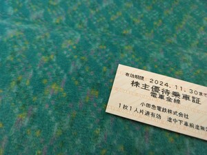 小田急線 電車全線 株主優待券 2024年11月30日まで有効 新宿～小田原間910円