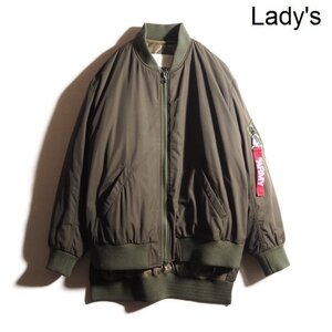 M1043P　▼YS ARMY YVES SALOMON イヴサロモン ドゥーズィエムクラス▼　20AW キルティングライナー付 MA-1 ブルゾン カーキ 秋～春 rb mks