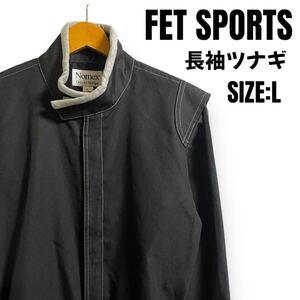 FET SPORTS エフイーティースポーツ 長袖ツナギ モータースポーツ 自動車 オールインワン 作業服 ジップアップ レーサー ブラック L