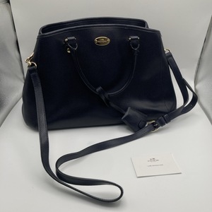 1円～　80　同梱不可　②　COACH　コーチ　F34607　2way　ハンドバッグ　ショルダーバッグ　ネイビー　マーゴット　