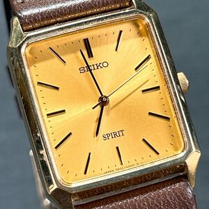 SEIKO セイコー SPIRIT スピリット 7N01-5180 腕時計 クオーツ アナログ ステンレススチール ゴールド文字盤 新品電池交換済 動作確認済み