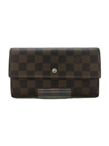 LOUIS VUITTON◆ポルト・トレゾールインターナショナル_ダミエ・エベヌ_BRW/PVC/BRW/メンズ/N61215