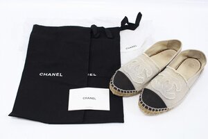 CHANEL シャネル エスパドリーユ スリッポン シューズ 37 ZG29762 10-M035Y