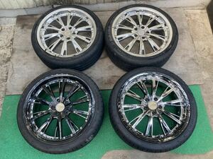 Corazon Arhelo 19インチ ホイール HAIDA DURATURN 19x8.5JJ +35 5穴 114.3 セルシオ クラウン シーマ フーガ アルファード4本セット