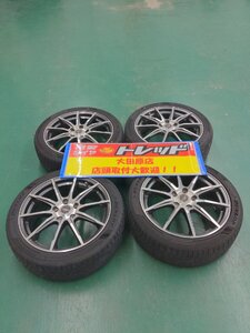 大田原店★中古ホイールタイヤSET4本★シュナイダースタッグ 18インチ7.0Ｊ★ダンロップ ルマン5+ 215/45R18★ノア/ヴォクシーなど