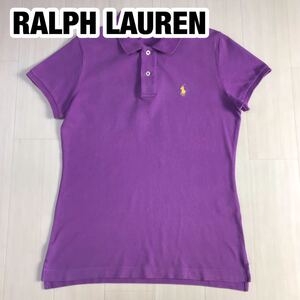 RALPH LAUREN ラルフローレン 半袖ポロシャツ L パープル 刺繍ポニー