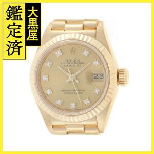 R番 ROLEX ロレックス デイトジャスト 69178G 10PDシャンパン文字盤 自動巻き【472】TS