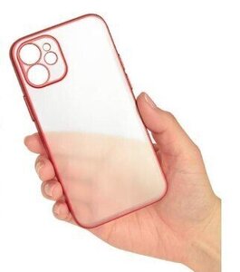 ★新品未使用品★iPhone12 アイフォン12 ソフトケース クリア TPU 透明 赤 レッド RED★